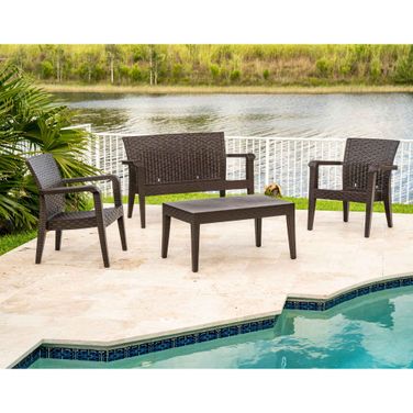 Alaska 4-Piece Seating Set In Brown