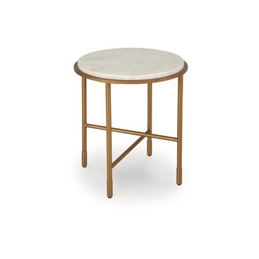 Alben End Table In Antique Gold