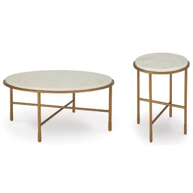 Alben Occasional Table Set In Antique Gold