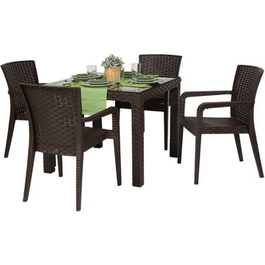 Alberta 5-Piece Dining Set In Brown