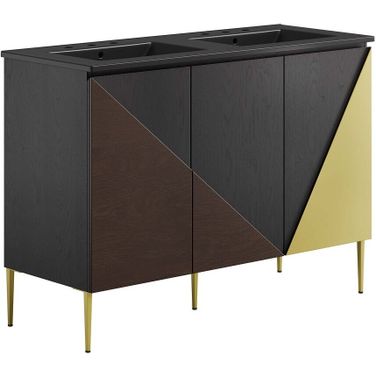 Alchemist 48 Inch Double Sink Bathroom Vanity In Black