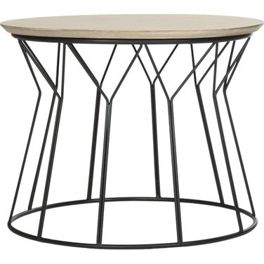 Alcott Light Oak and Black Retro Mid Century Wood End Table