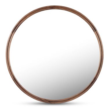 Alcott Small Round Mirror In Walnut