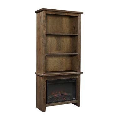 Alder Grove 74 Inch Bookcase with 1 Fixed and 3 Adjustable Shelves In Brindle