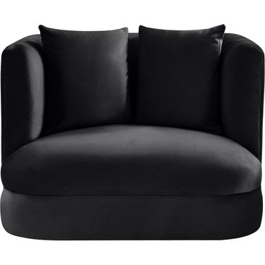 Alder Velvet Chair In Black Velvet