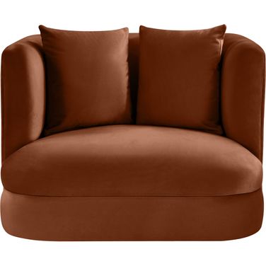 Alder Velvet Chair In Cognac Velvet