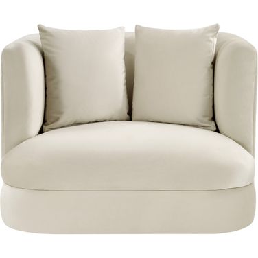 Alder Velvet Chair In Cream Velvet