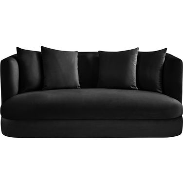Alder Velvet Loveseat In Black Velvet