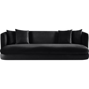Alder Velvet Sofa In Black Velvet