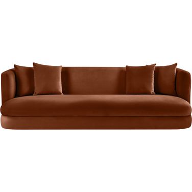 Alder Velvet Sofa In Cognac Velvet