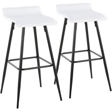 Ale Fixed Height Bar Stool Set of 2 In White