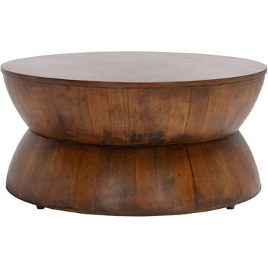 Alecto Round Coffee Table in Brown