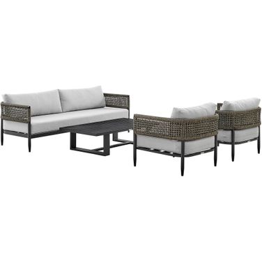 Alegria 4 Piece Outdoor Conversation Set In Light Gray