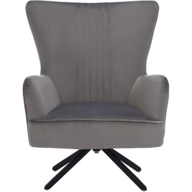 Alejandro Velvet Accent Chair In Grey and Slate