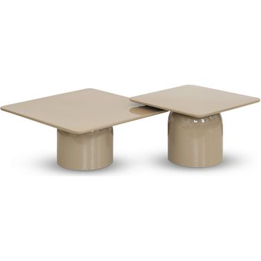 Alessia Coffee Table Set Of 2 In Latte Taupe