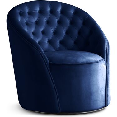 Alessio Velvet Accent Chair In Navy