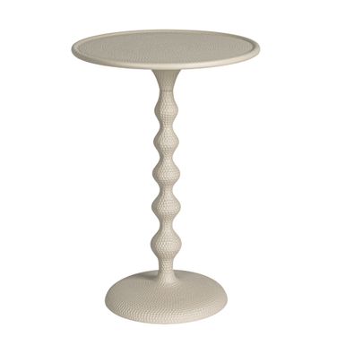 Alexander Hammered Metal End Table In White