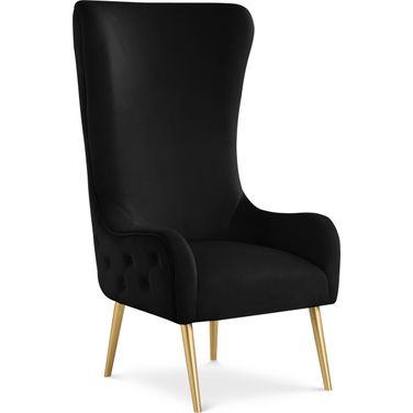 Alexander Velvet Accent Chair In Black