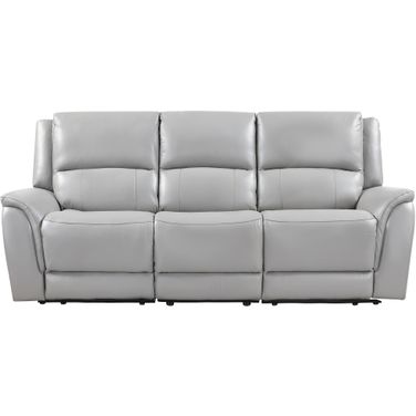 Alexandria Leather Power Reclining Sofa In Gray