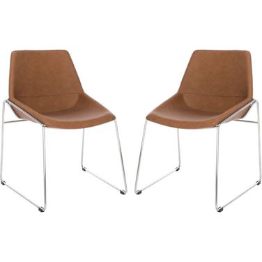 Alexis Matte Cigar Brown Mid Century Dining Chair Set of 2