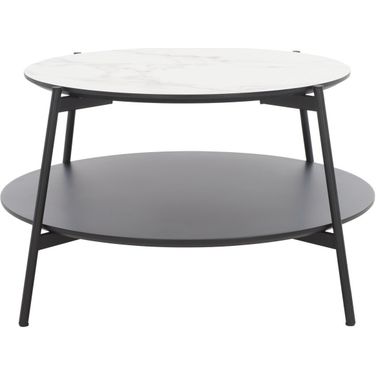Alexy Round Coffee Table in White and Black