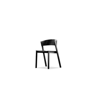 Alf Dining Chair Set of 2 Solid Oak Frame In Black