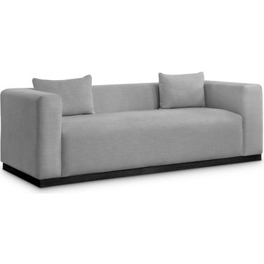 Alfie Linen Textured Fabic Sofa In Grey