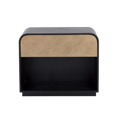 Algarve Nightstand In Black and Champagne Gold