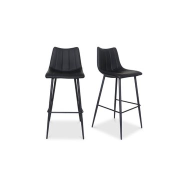 Alibi Black Armless Bar Stools Set of 2