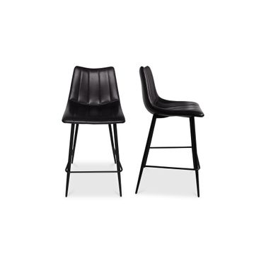 Alibi Modern Black Counter Stools Set of 2
