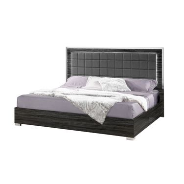 Alice Glossy Gray King Bed