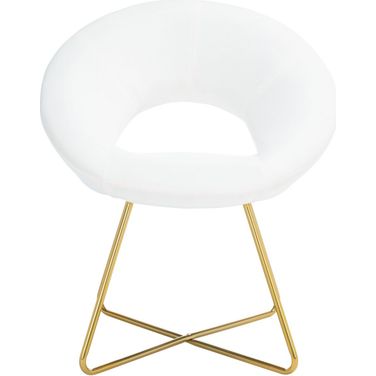 Aliena Accent Chair in Ivory and Gold