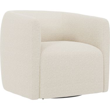 Aline Chenille Fabric Swivel Chair In Beige