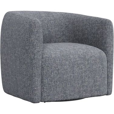 Aline Chenille Fabric Swivel Chair In Grey