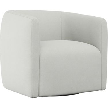 Aline Fabric Swivel Chair In Bone