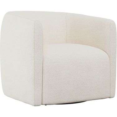 Aline Fabric Swivel Chair In White