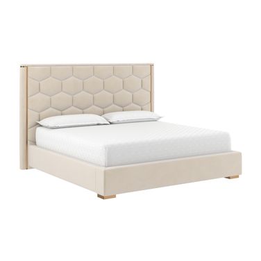 Alisha King Platform Bed In Meg Taupe