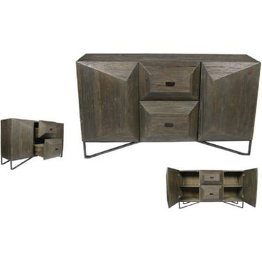 Aliso 2 Drawer 2 Door Sideboard In Dark Brown