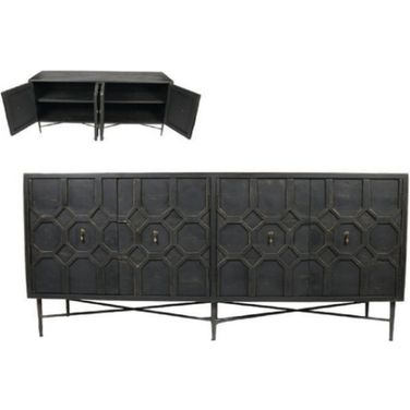 Aliso Blackwood 4 Door Sideboard In Black