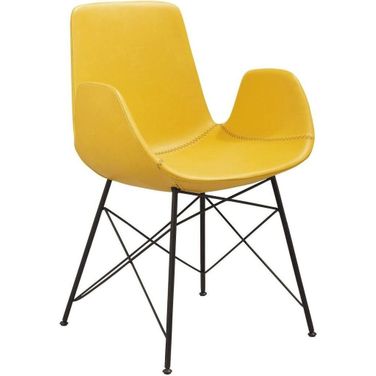 low Dining Arm Chair In Yellow