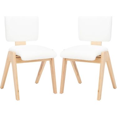 Alisyn Wood Dining Chair In Natural And White