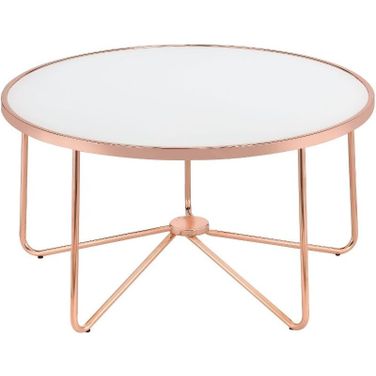 Alivia Rose Gold and Frosted Glass Coffee Table