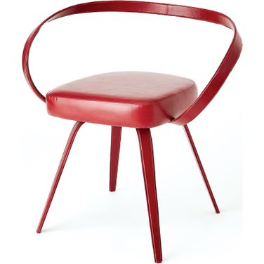 All Leather Chair In Deep Red