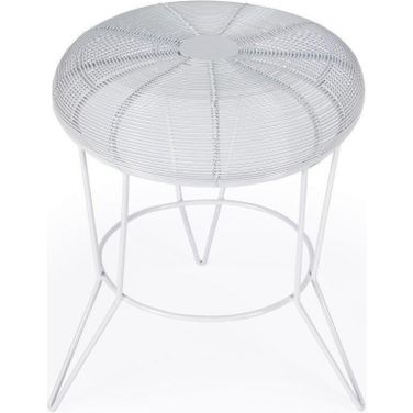 Allen Decorative Wire Accent Table In White