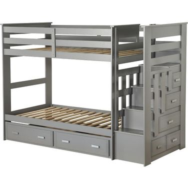 Allentown Twin Bunk Bed w/ Trundle (Gray)