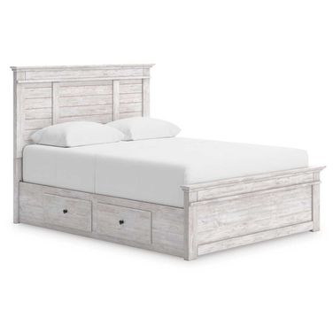 Allihauser Full Panel Bed with Storage In White Wash