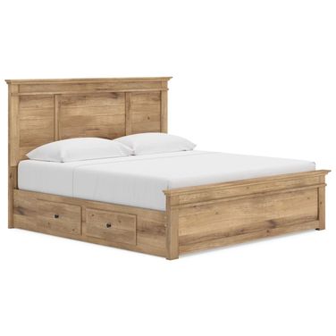 Allihauser King Panel Storage Bed In Tan