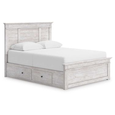 Allihauser King Panel Storage Bed In White Wash