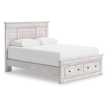 Allihauser King Panel Storage Bed In White Wash