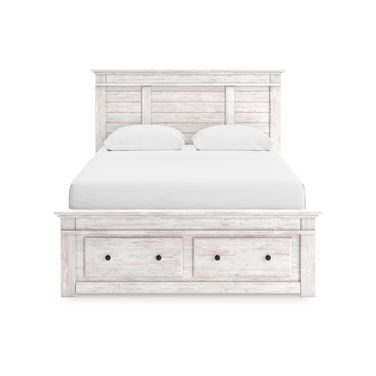 Allihauser Queen Panel Storage Bed In White Wash